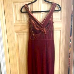 4 petite Revelry Bardot Velvet Terracotta